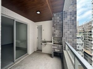 Apartamento 2 Quartos, sala grande, pr�dio com piscina no Forte em Praia Grande