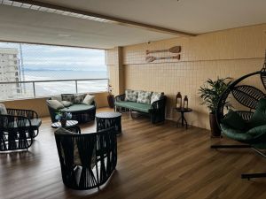 Apartamento 3 quartos frente mar, lazer completo em Praia Grande